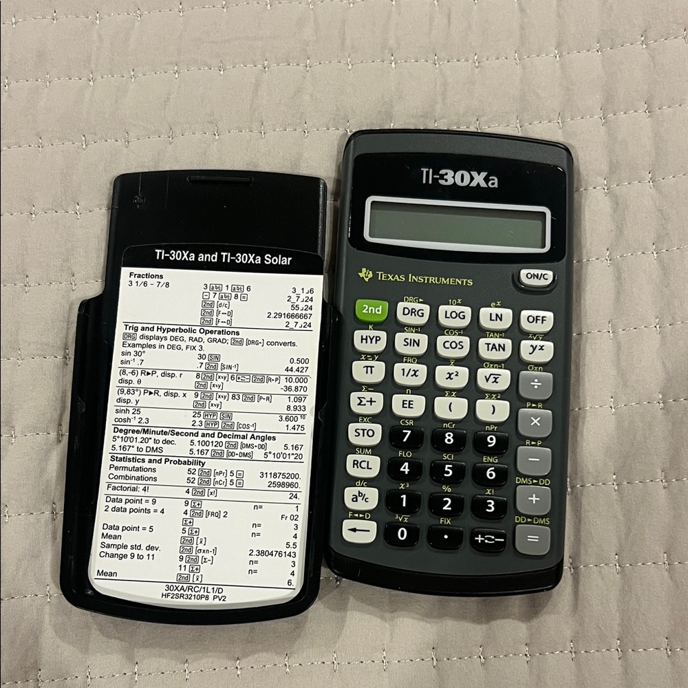 Texas Instruments TI-30Xa Calculator - Black and White